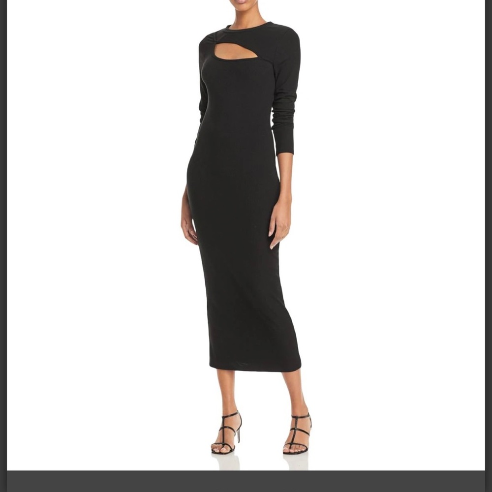 Aqua bodycon cut out midi dress